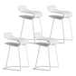 Nordic Stainless Steel Simple Barstool Low Back Indoor Tall Stool with Plastic Seat White 4 Piece Set Short Stool(22"H) Clearhalo 'Bar Furniture' 'Bar Stools' 'bar_stools' 'furn' 'furn_bar_stools' 'Furniture' 'furniture_bar_stools' 'Kitchen & Dining Furniture' 4744534