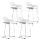 Nordic Stainless Steel Simple Barstool Low Back Indoor Tall Stool with Plastic Seat White 4 Piece Set Counter Stool(26"H) Clearhalo 'Bar Furniture' 'Bar Stools' 'bar_stools' 'furn' 'furn_bar_stools' 'Furniture' 'furniture_bar_stools' 'Kitchen & Dining Furniture' 4744535