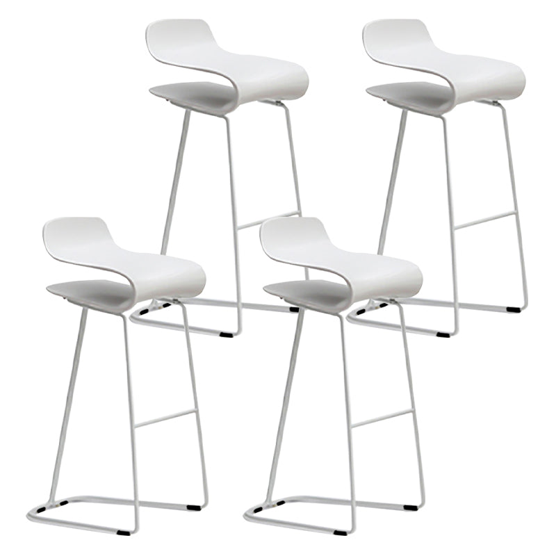 Nordic Stainless Steel Simple Barstool Low Back Indoor Tall Stool with Plastic Seat White 4 Piece Set Bar Stool(30"H) Clearhalo 'Bar Furniture' 'Bar Stools' 'bar_stools' 'furn' 'furn_bar_stools' 'Furniture' 'furniture_bar_stools' 'Kitchen & Dining Furniture' 4744536