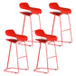 Nordic Stainless Steel Simple Barstool Low Back Indoor Tall Stool with Plastic Seat Red 4 Piece Set Bar Stool(30"H) Clearhalo 'Bar Furniture' 'Bar Stools' 'bar_stools' 'furn' 'furn_bar_stools' 'Furniture' 'furniture_bar_stools' 'Kitchen & Dining Furniture' 4744539