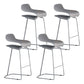 Nordic Stainless Steel Simple Barstool Low Back Indoor Tall Stool with Plastic Seat Grey 4 Piece Set Counter Stool(26"H) Clearhalo 'Bar Furniture' 'Bar Stools' 'bar_stools' 'furn' 'furn_bar_stools' 'Furniture' 'furniture_bar_stools' 'Kitchen & Dining Furniture' 4744541