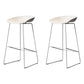 Nordic Indoor Simple Barstool Low Back Steel Tall Stool with Plastic Seat White 2 Piece Set Clearhalo 'Bar Furniture' 'Bar Stools' 'bar_stools' 'furn' 'furn_bar_stools' 'Furniture' 'furniture_bar_stools' 'Kitchen & Dining Furniture' 4744550