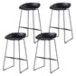 Nordic Indoor Simple Barstool Low Back Steel Tall Stool with Plastic Seat Black 4 Piece Set Clearhalo 'Bar Furniture' 'Bar Stools' 'bar_stools' 'furn' 'furn_bar_stools' 'Furniture' 'furniture_bar_stools' 'Kitchen & Dining Furniture' 4744552