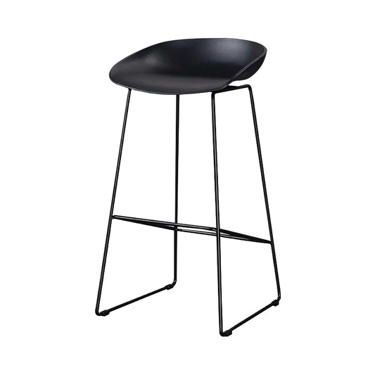 Nordic Indoor Simple Barstool Low Back Steel Tall Stool with Plastic Seat Clearhalo 'Bar Furniture' 'Bar Stools' 'bar_stools' 'furn' 'furn_bar_stools' 'Furniture' 'furniture_bar_stools' 'Kitchen & Dining Furniture' 4744553