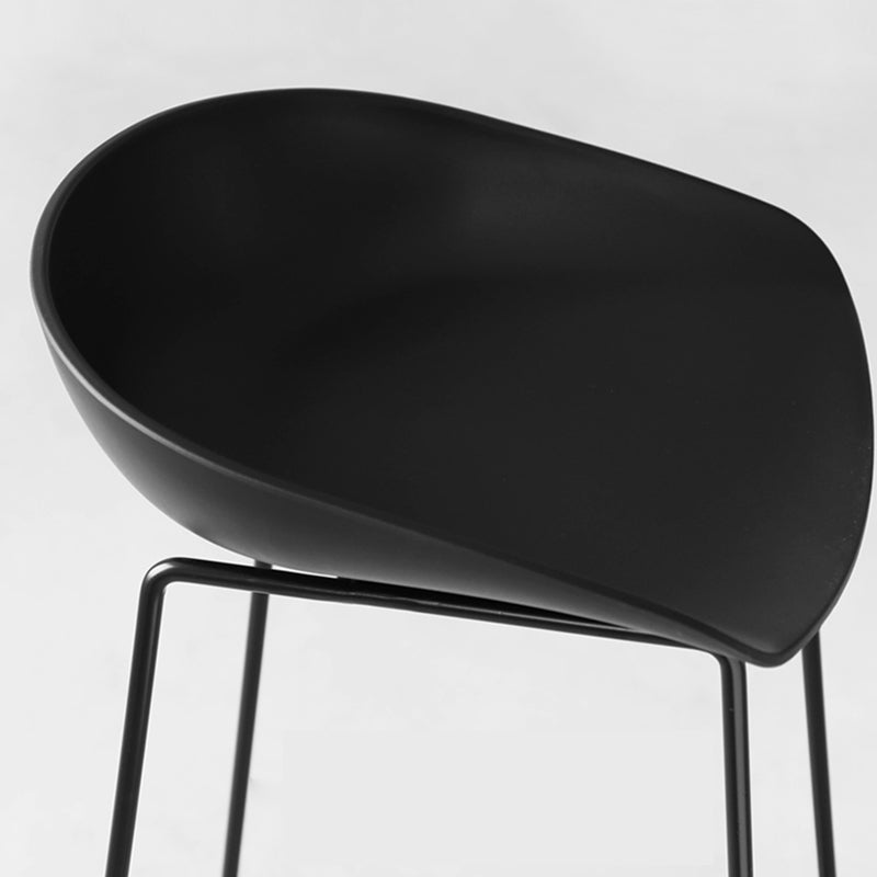 Nordic Indoor Simple Barstool Low Back Steel Tall Stool with Plastic Seat Clearhalo 'Bar Furniture' 'Bar Stools' 'bar_stools' 'furn' 'furn_bar_stools' 'Furniture' 'furniture_bar_stools' 'Kitchen & Dining Furniture' 4744555
