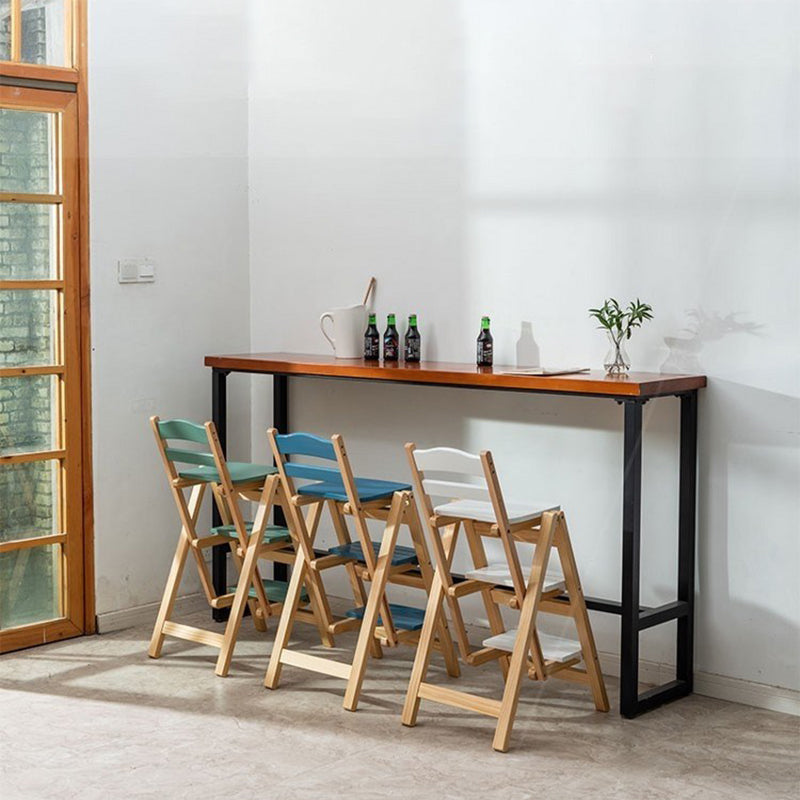 Nordic Indoor Minimalism Armless Wood Barstool Folding Single Counter Stool Clearhalo 'Bar Furniture' 'Bar Stools' 'bar_stools' 'furn' 'furn_bar_stools' 'Furniture' 'furniture_bar_stools' 'Kitchen & Dining Furniture' 4744580