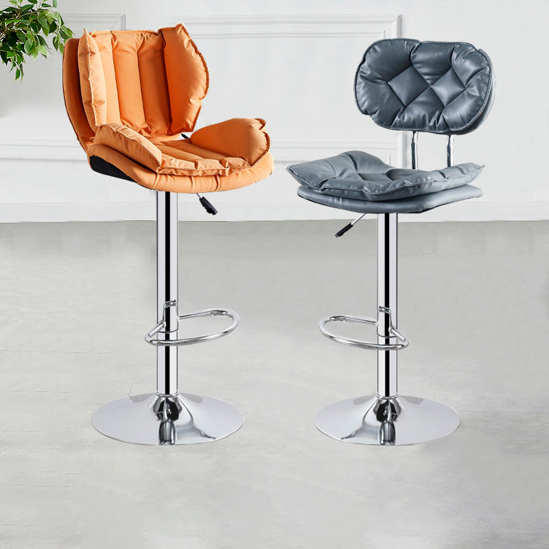Lift and Rotate Height Stool Nordic Indoor Leather Armless Single Bar Stool Clearhalo 'Bar Furniture' 'Bar Stools' 'bar_stools' 'furn' 'furn_bar_stools' 'Furniture' 'furniture_bar_stools' 'Kitchen & Dining Furniture' 4744588