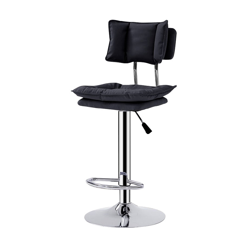 Lift and Rotate Height Stool Nordic Indoor Leather Armless Single Bar Stool Black Clearhalo 'Bar Furniture' 'Bar Stools' 'bar_stools' 'furn' 'furn_bar_stools' 'Furniture' 'furniture_bar_stools' 'Kitchen & Dining Furniture' 4744590