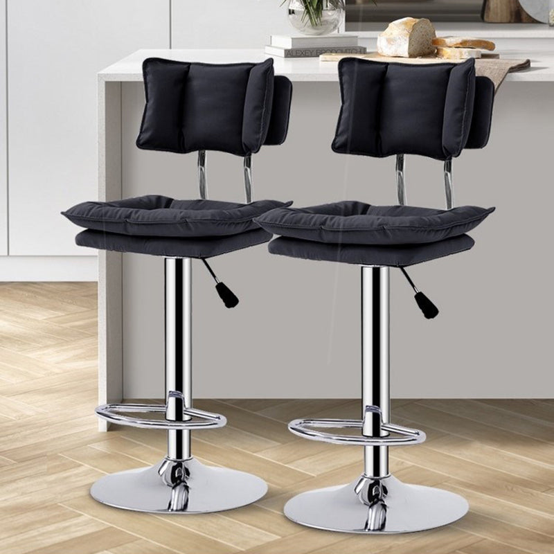 Lift and Rotate Height Stool Nordic Indoor Leather Armless Single Bar Stool Clearhalo 'Bar Furniture' 'Bar Stools' 'bar_stools' 'furn' 'furn_bar_stools' 'Furniture' 'furniture_bar_stools' 'Kitchen & Dining Furniture' 4744593