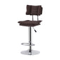 Lift and Rotate Height Stool Nordic Indoor Leather Armless Single Bar Stool Brown Clearhalo 'Bar Furniture' 'Bar Stools' 'bar_stools' 'furn' 'furn_bar_stools' 'Furniture' 'furniture_bar_stools' 'Kitchen & Dining Furniture' 4744594