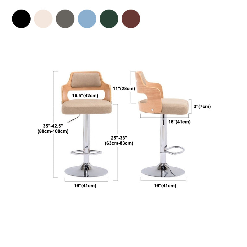 Nordic Style Leather Upholstered Barstool Adjustable Height Swivel single Bar Stool Clearhalo 'Bar Furniture' 'Bar Stools' 'bar_stools' 'furn' 'furn_bar_stools' 'Furniture' 'furniture_bar_stools' 'Kitchen & Dining Furniture' 4744615