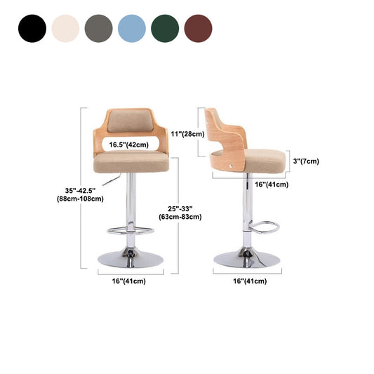 Nordic Style Leather Upholstered Barstool Adjustable Height Swivel single Bar Stool Clearhalo 'Bar Furniture' 'Bar Stools' 'bar_stools' 'furn' 'furn_bar_stools' 'Furniture' 'furniture_bar_stools' 'Kitchen & Dining Furniture' 4744615
