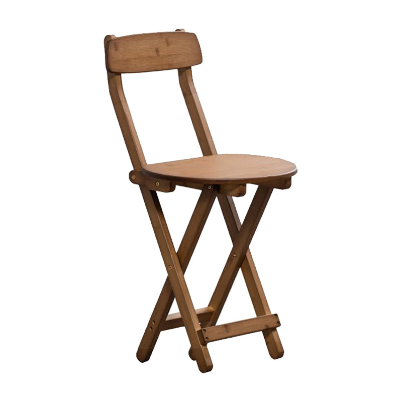 Indoor Simple Armless Wood Barstool Folding Single Counter Stool Brown Counter Stool (24"H) Clearhalo 'Bar Furniture' 'Bar Stools' 'bar_stools' 'furn' 'furn_bar_stools' 'Furniture' 'furniture_bar_stools' 'Kitchen & Dining Furniture' 4744618