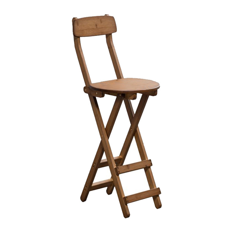 Indoor Simple Armless Wood Barstool Folding Single Counter Stool Brown Short Stool(18"H) Clearhalo 'Bar Furniture' 'Bar Stools' 'bar_stools' 'furn' 'furn_bar_stools' 'Furniture' 'furniture_bar_stools' 'Kitchen & Dining Furniture' 4744622
