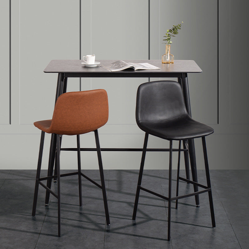 Metal Scandinavian Dining Room Armless Stool Low Back Bar Stool Clearhalo 'Bar Furniture' 'Bar Stools' 'bar_stools' 'furn' 'furn_bar_stools' 'Furniture' 'furniture_bar_stools' 'Kitchen & Dining Furniture' 4744634