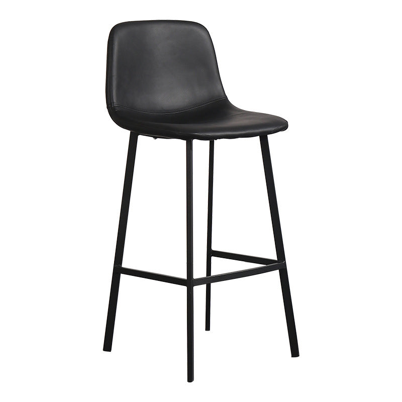 Metal Scandinavian Dining Room Armless Stool Low Back Bar Stool Black 1 Piece Clearhalo 'Bar Furniture' 'Bar Stools' 'bar_stools' 'furn' 'furn_bar_stools' 'Furniture' 'furniture_bar_stools' 'Kitchen & Dining Furniture' 4744635