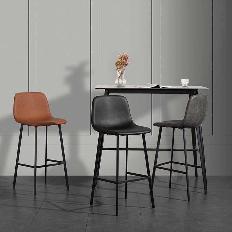 Metal Scandinavian Dining Room Armless Stool Low Back Bar Stool Clearhalo 'Bar Furniture' 'Bar Stools' 'bar_stools' 'furn' 'furn_bar_stools' 'Furniture' 'furniture_bar_stools' 'Kitchen & Dining Furniture' 4744637
