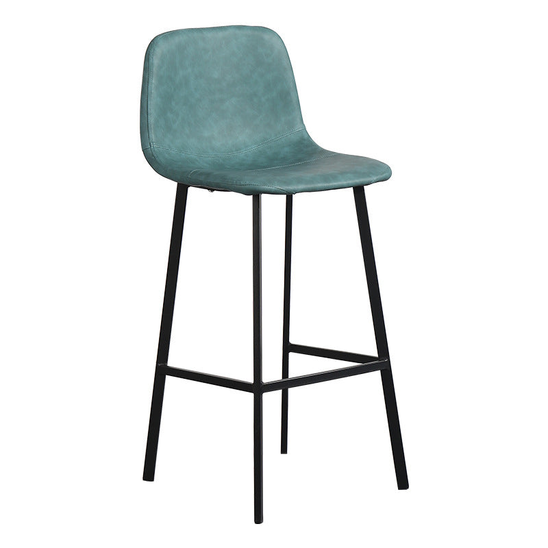 Metal Scandinavian Dining Room Armless Stool Low Back Bar Stool Blue 1 Piece Clearhalo 'Bar Furniture' 'Bar Stools' 'bar_stools' 'furn' 'furn_bar_stools' 'Furniture' 'furniture_bar_stools' 'Kitchen & Dining Furniture' 4744640