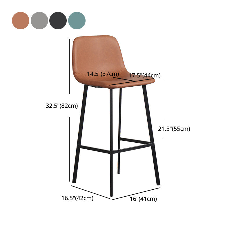 Metal Scandinavian Dining Room Armless Stool Low Back Bar Stool Clearhalo 'Bar Furniture' 'Bar Stools' 'bar_stools' 'furn' 'furn_bar_stools' 'Furniture' 'furniture_bar_stools' 'Kitchen & Dining Furniture' 4744649