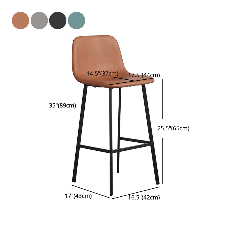 Metal Scandinavian Dining Room Armless Stool Low Back Bar Stool Clearhalo 'Bar Furniture' 'Bar Stools' 'bar_stools' 'furn' 'furn_bar_stools' 'Furniture' 'furniture_bar_stools' 'Kitchen & Dining Furniture' 4744650