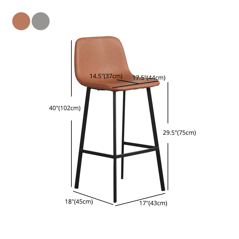 Metal Scandinavian Dining Room Armless Stool Low Back Bar Stool Clearhalo 'Bar Furniture' 'Bar Stools' 'bar_stools' 'furn' 'furn_bar_stools' 'Furniture' 'furniture_bar_stools' 'Kitchen & Dining Furniture' 4744651