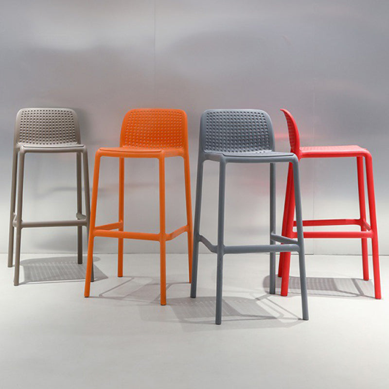 Modern Style Low Back Bar-stool Square Counter Bar Stool with Plastic Legs Clearhalo 'Bar Furniture' 'Bar Stools' 'bar_stools' 'furn' 'furn_bar_stools' 'Furniture' 'furniture_bar_stools' 'Kitchen & Dining Furniture' 4744652
