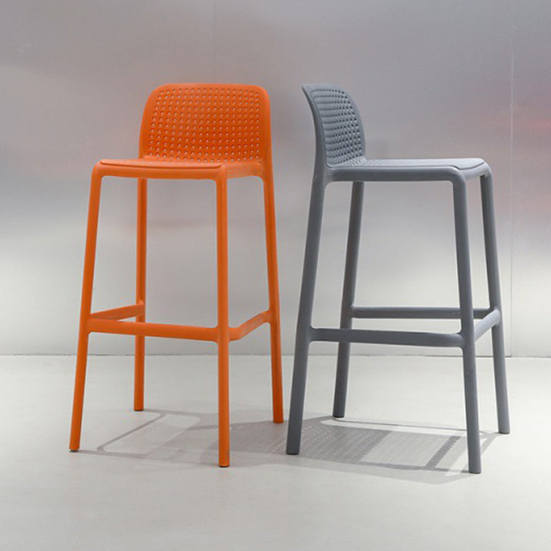 Modern Style Low Back Bar-stool Square Counter Bar Stool with Plastic Legs Clearhalo 'Bar Furniture' 'Bar Stools' 'bar_stools' 'furn' 'furn_bar_stools' 'Furniture' 'furniture_bar_stools' 'Kitchen & Dining Furniture' 4744655
