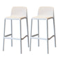 Modern Style Low Back Bar-stool Square Counter Bar Stool with Plastic Legs White 2 Piece Set Counter Stool(26"H) Clearhalo 'Bar Furniture' 'Bar Stools' 'bar_stools' 'furn' 'furn_bar_stools' 'Furniture' 'furniture_bar_stools' 'Kitchen & Dining Furniture' 4744657