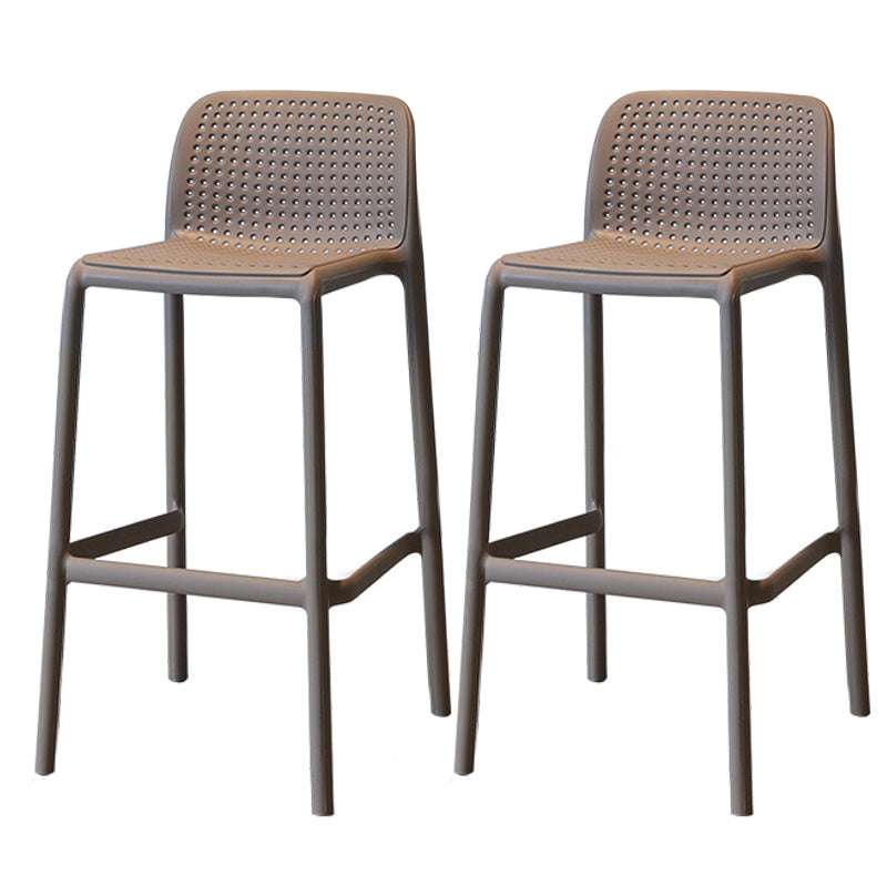 Modern Style Low Back Bar-stool Square Counter Bar Stool with Plastic Legs Camel 2 Piece Set Counter Stool(26"H) Clearhalo 'Bar Furniture' 'Bar Stools' 'bar_stools' 'furn' 'furn_bar_stools' 'Furniture' 'furniture_bar_stools' 'Kitchen & Dining Furniture' 4744660