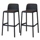 Modern Style Low Back Bar-stool Square Counter Bar Stool with Plastic Legs Black 2 Piece Set Bar Stool(30"H) Clearhalo 'Bar Furniture' 'Bar Stools' 'bar_stools' 'furn' 'furn_bar_stools' 'Furniture' 'furniture_bar_stools' 'Kitchen & Dining Furniture' 4744665