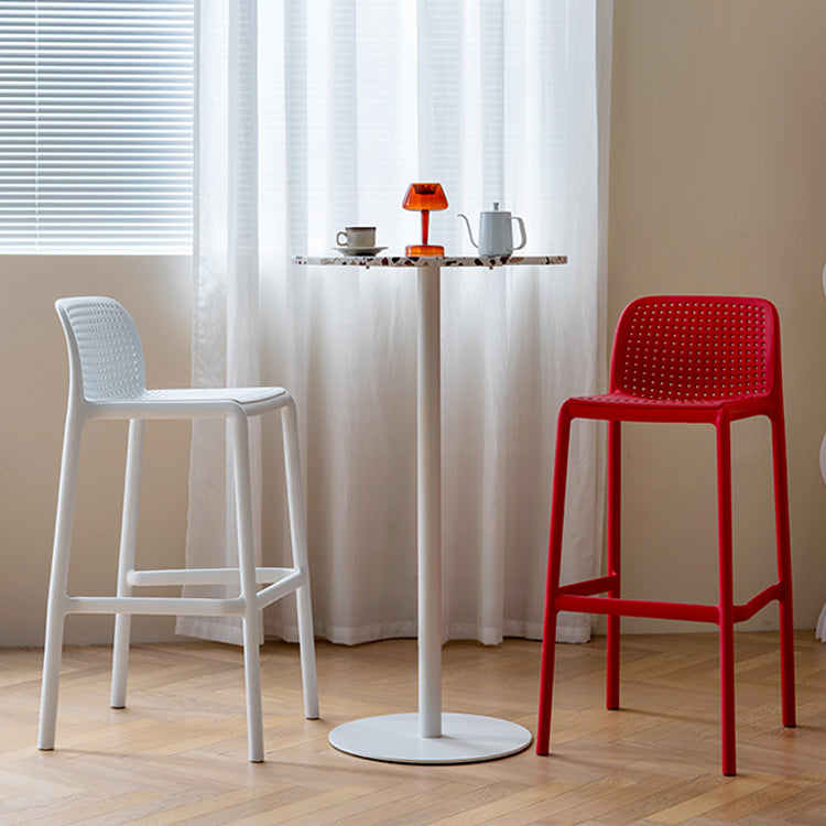 Modern Style Low Back Bar-stool Square Counter Bar Stool with Plastic Legs Clearhalo 'Bar Furniture' 'Bar Stools' 'bar_stools' 'furn' 'furn_bar_stools' 'Furniture' 'furniture_bar_stools' 'Kitchen & Dining Furniture' 4744666