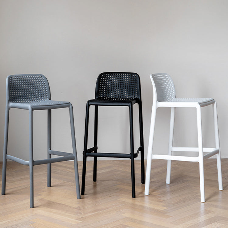 Modern Style Low Back Bar-stool Square Counter Bar Stool with Plastic Legs Clearhalo 'Bar Furniture' 'Bar Stools' 'bar_stools' 'furn' 'furn_bar_stools' 'Furniture' 'furniture_bar_stools' 'Kitchen & Dining Furniture' 4744668
