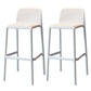 Modern Style Low Back Bar-stool Square Counter Bar Stool with Plastic Legs White 2 Piece Set Bar Stool(30"H) Clearhalo 'Bar Furniture' 'Bar Stools' 'bar_stools' 'furn' 'furn_bar_stools' 'Furniture' 'furniture_bar_stools' 'Kitchen & Dining Furniture' 4744669