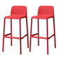 Modern Style Low Back Bar-stool Square Counter Bar Stool with Plastic Legs Red 2 Piece Set Bar Stool(30"H) Clearhalo 'Bar Furniture' 'Bar Stools' 'bar_stools' 'furn' 'furn_bar_stools' 'Furniture' 'furniture_bar_stools' 'Kitchen & Dining Furniture' 4744670
