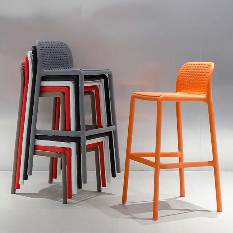 Modern Style Low Back Bar-stool Square Counter Bar Stool with Plastic Legs Clearhalo 'Bar Furniture' 'Bar Stools' 'bar_stools' 'furn' 'furn_bar_stools' 'Furniture' 'furniture_bar_stools' 'Kitchen & Dining Furniture' 4744672