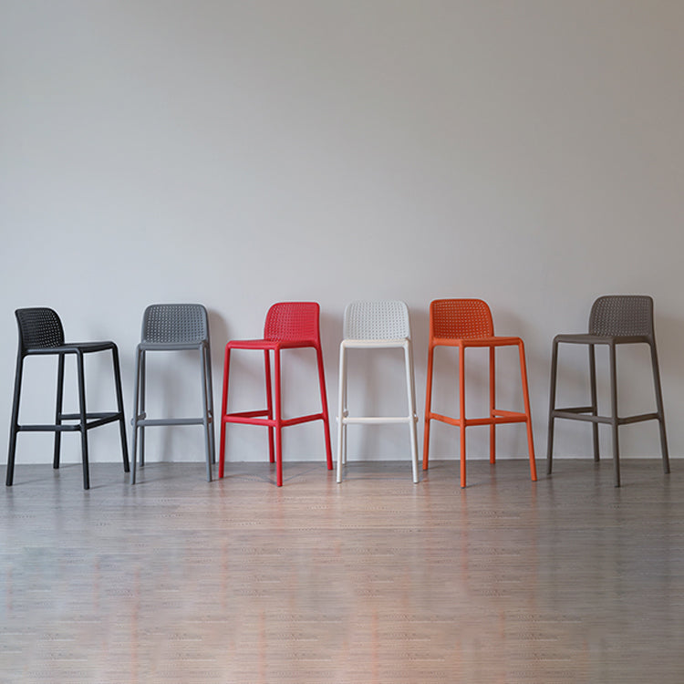 Modern Style Low Back Bar-stool Square Counter Bar Stool with Plastic Legs Clearhalo 'Bar Furniture' 'Bar Stools' 'bar_stools' 'furn' 'furn_bar_stools' 'Furniture' 'furniture_bar_stools' 'Kitchen & Dining Furniture' 4744674
