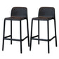 Modern Style Low Back Bar-stool Square Counter Bar Stool with Plastic Legs Black 2 Piece Set Short Stool(22"H) Clearhalo 'Bar Furniture' 'Bar Stools' 'bar_stools' 'furn' 'furn_bar_stools' 'Furniture' 'furniture_bar_stools' 'Kitchen & Dining Furniture' 4744676
