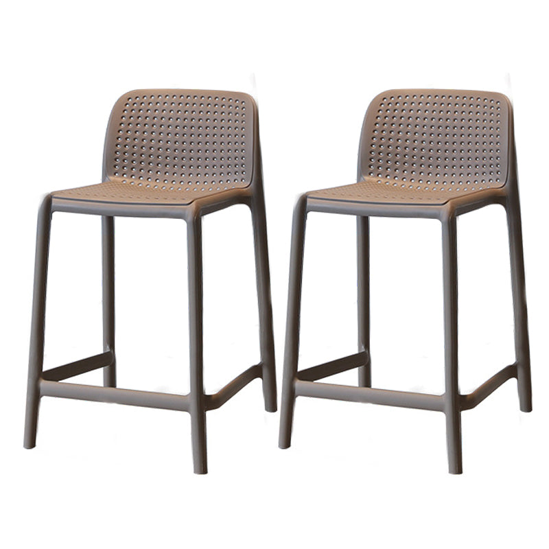 Modern Style Low Back Bar-stool Square Counter Bar Stool with Plastic Legs Camel 2 Piece Set Short Stool(20"H) Clearhalo 'Bar Furniture' 'Bar Stools' 'bar_stools' 'furn' 'furn_bar_stools' 'Furniture' 'furniture_bar_stools' 'Kitchen & Dining Furniture' 4744686