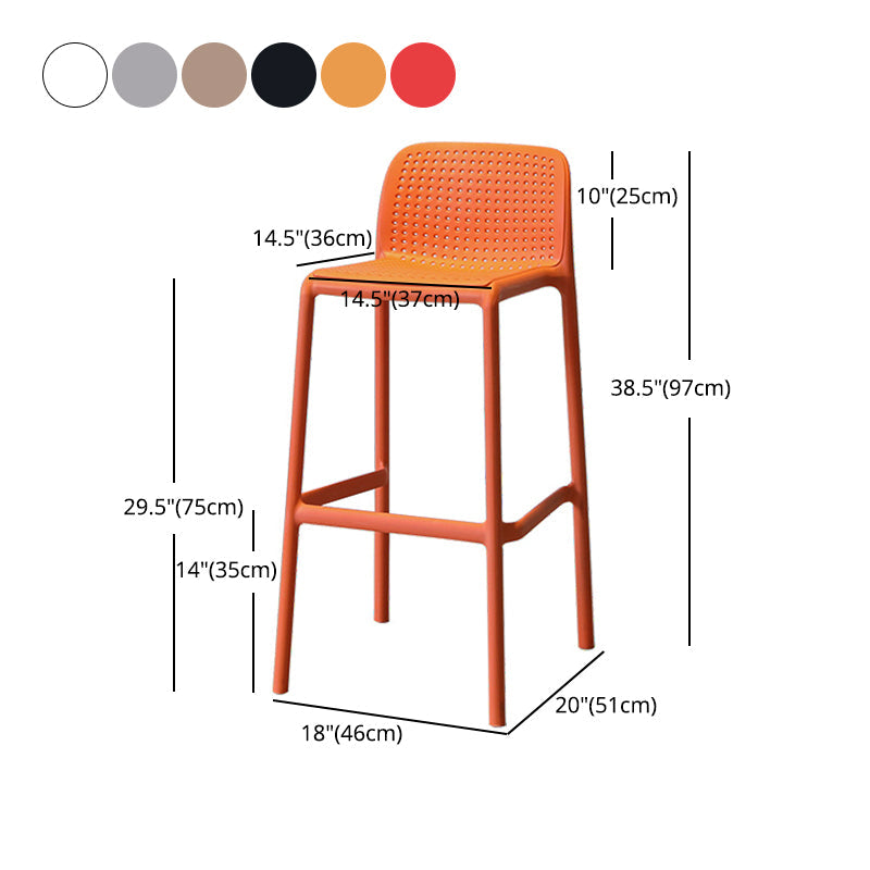 Modern Style Low Back Bar-stool Square Counter Bar Stool with Plastic Legs Clearhalo 'Bar Furniture' 'Bar Stools' 'bar_stools' 'furn' 'furn_bar_stools' 'Furniture' 'furniture_bar_stools' 'Kitchen & Dining Furniture' 4744691