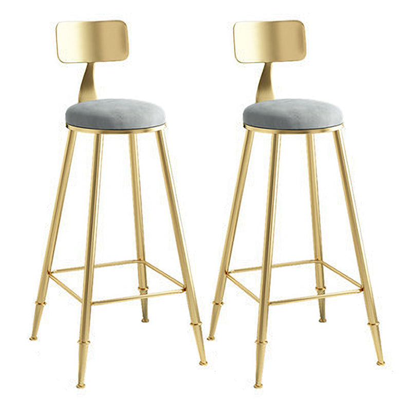 Nordic Style Upholstered Counter Height Stool Round Armless Stools Grey 2 Piece Set Clearhalo 'Bar Furniture' 'Bar Stools' 'bar_stools' 'furn' 'furn_bar_stools' 'Furniture' 'furniture_bar_stools' 'Kitchen & Dining Furniture' 4744693