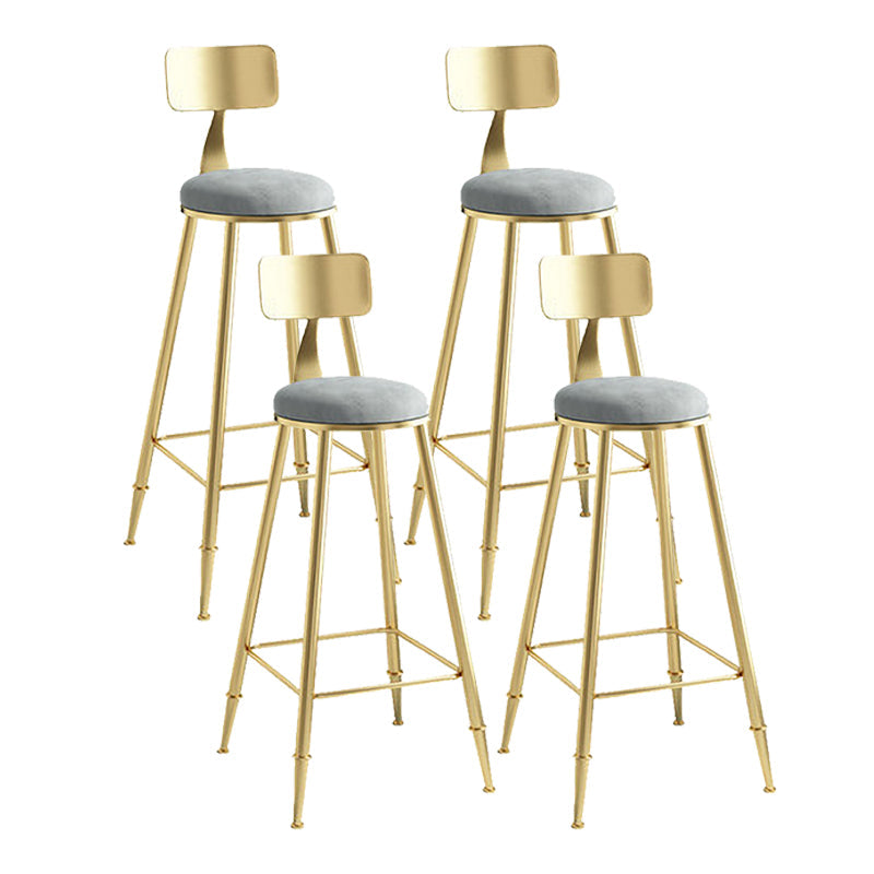 Nordic Style Upholstered Counter Height Stool Round Armless Stools Grey 4 Piece Set Clearhalo 'Bar Furniture' 'Bar Stools' 'bar_stools' 'furn' 'furn_bar_stools' 'Furniture' 'furniture_bar_stools' 'Kitchen & Dining Furniture' 4744694