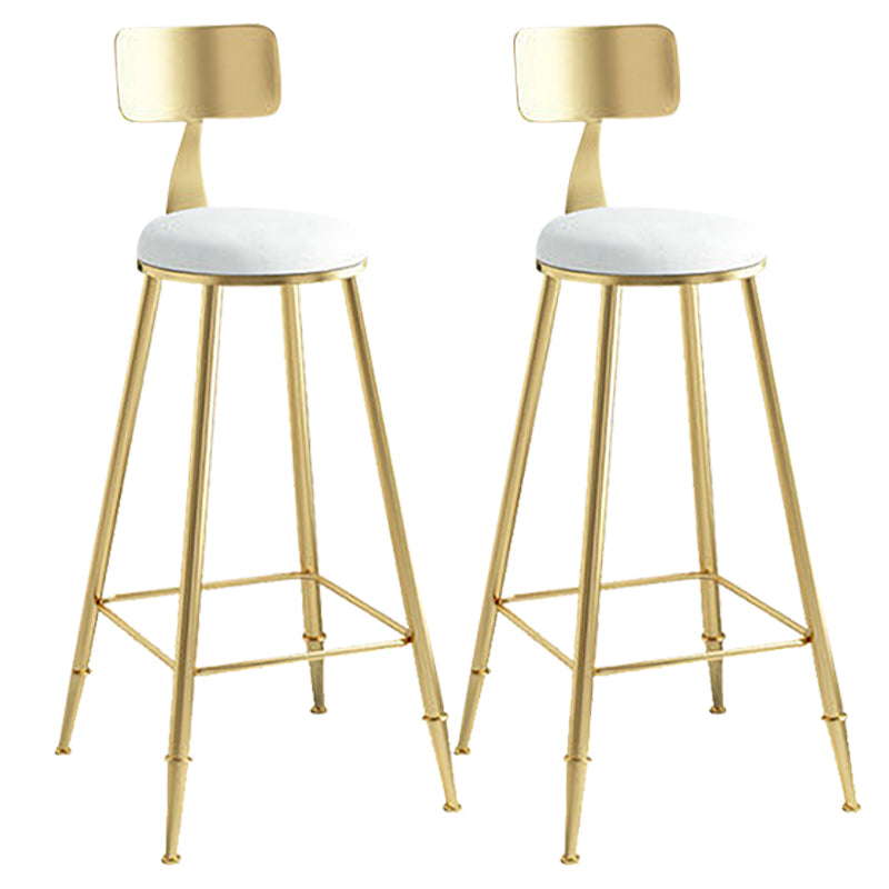 Nordic Style Upholstered Counter Height Stool Round Armless Stools White 2 Piece Set Clearhalo 'Bar Furniture' 'Bar Stools' 'bar_stools' 'furn' 'furn_bar_stools' 'Furniture' 'furniture_bar_stools' 'Kitchen & Dining Furniture' 4744696