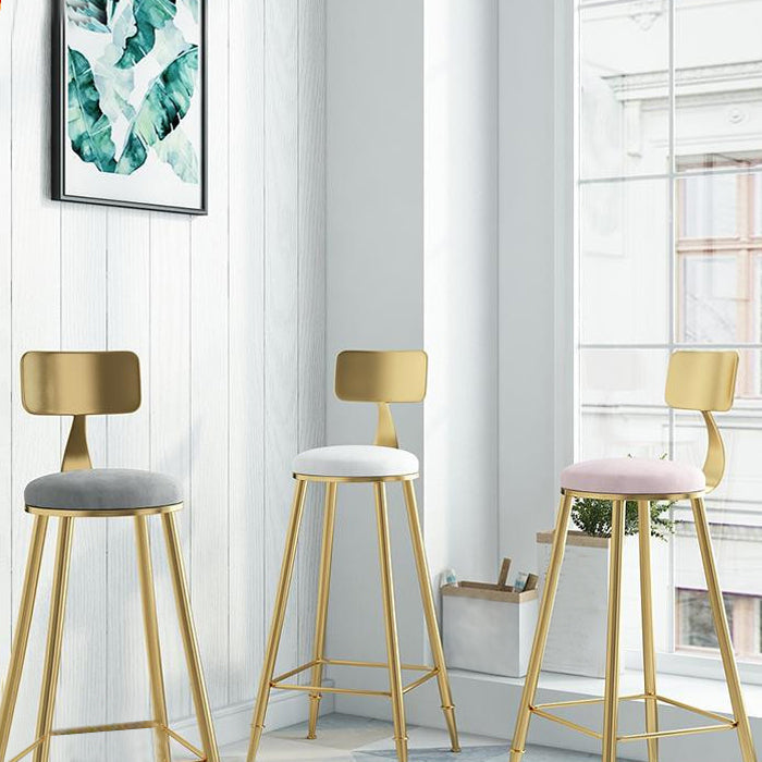 Nordic Style Upholstered Counter Height Stool Round Armless Stools Clearhalo 'Bar Furniture' 'Bar Stools' 'bar_stools' 'furn' 'furn_bar_stools' 'Furniture' 'furniture_bar_stools' 'Kitchen & Dining Furniture' 4744697
