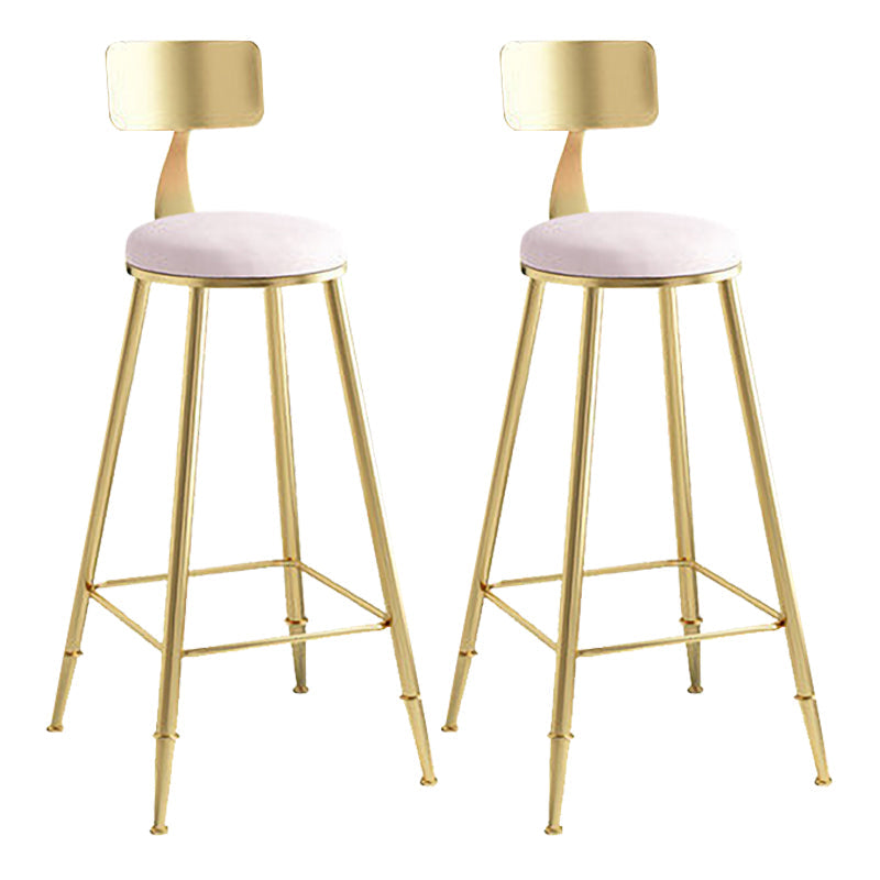 Nordic Style Upholstered Counter Height Stool Round Armless Stools Pink 2 Piece Set Clearhalo 'Bar Furniture' 'Bar Stools' 'bar_stools' 'furn' 'furn_bar_stools' 'Furniture' 'furniture_bar_stools' 'Kitchen & Dining Furniture' 4744700