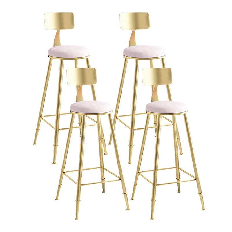 Nordic Style Upholstered Counter Height Stool Round Armless Stools Pink 4 Piece Set Clearhalo 'Bar Furniture' 'Bar Stools' 'bar_stools' 'furn' 'furn_bar_stools' 'Furniture' 'furniture_bar_stools' 'Kitchen & Dining Furniture' 4744702