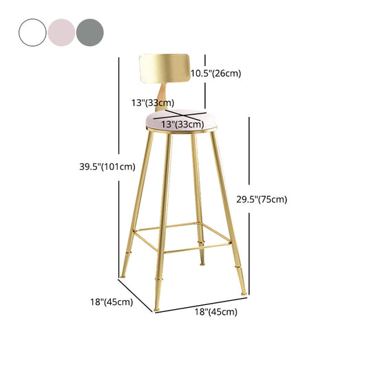 Nordic Style Upholstered Counter Height Stool Round Armless Stools Clearhalo 'Bar Furniture' 'Bar Stools' 'bar_stools' 'furn' 'furn_bar_stools' 'Furniture' 'furniture_bar_stools' 'Kitchen & Dining Furniture' 4744703