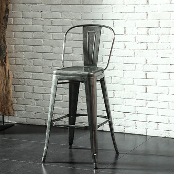 Modern Style Full Back Bar-stool Square Counter Bar Stool with Metal Legs Clearhalo 'Bar Furniture' 'Bar Stools' 'bar_stools' 'furn' 'furn_bar_stools' 'Furniture' 'furniture_bar_stools' 'Kitchen & Dining Furniture' 4744705