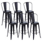 Modern Style Full Back Bar-stool Square Counter Bar Stool with Metal Legs Black 6 Piece Set Clearhalo 'Bar Furniture' 'Bar Stools' 'bar_stools' 'furn' 'furn_bar_stools' 'Furniture' 'furniture_bar_stools' 'Kitchen & Dining Furniture' 4744706