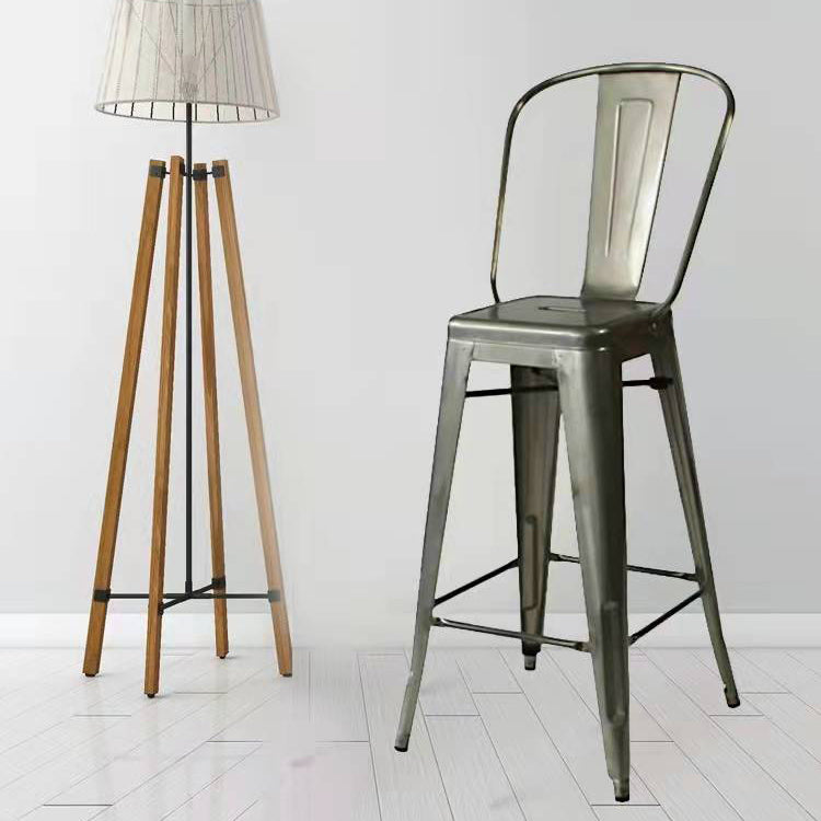 Modern Style Full Back Bar-stool Square Counter Bar Stool with Metal Legs Clearhalo 'Bar Furniture' 'Bar Stools' 'bar_stools' 'furn' 'furn_bar_stools' 'Furniture' 'furniture_bar_stools' 'Kitchen & Dining Furniture' 4744710