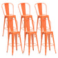 Modern Style Full Back Bar-stool Square Counter Bar Stool with Metal Legs Orange 6 Piece Set Clearhalo 'Bar Furniture' 'Bar Stools' 'bar_stools' 'furn' 'furn_bar_stools' 'Furniture' 'furniture_bar_stools' 'Kitchen & Dining Furniture' 4744713